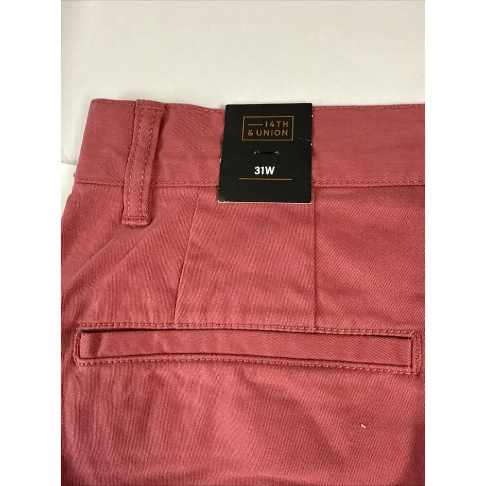 14th And Union Mens Size 31 Khaki Red Earth Cotton Slim Fit Chino Shorts NWT - Picture 5 of 6